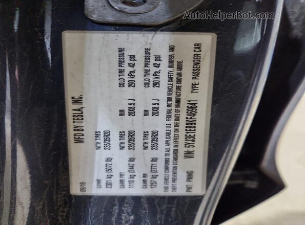 5YJ3E1EB9KF469641 2019 TESLA MODEL Синий Вид подкапотного пространства