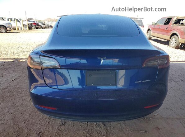 5YJ3E1EB9LF640258 2020 TESLA MODEL Синий Вид сзади
