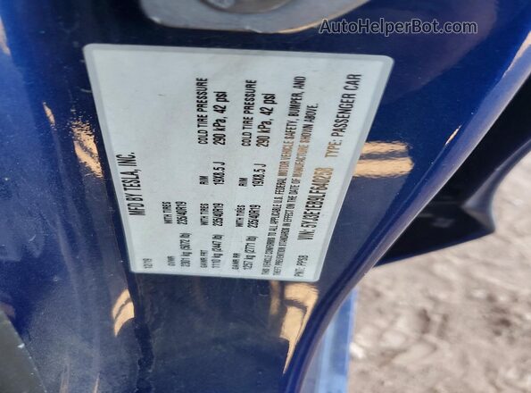 5YJ3E1EB9LF640258 2020 TESLA MODEL Синий Вид подкапотного пространства