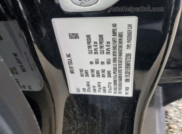 5YJ3E1EB9MF072286 2021 TESLA MODEL Black Vista del compartimento del motor