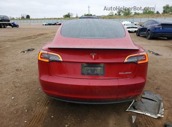 5YJ3E1EBXKF423185 2019 TESLA MODEL Red Widok z tyłu