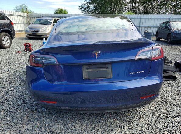 5YJ3E1EBXMF926928 2021 TESLA MODEL Blue Widok z tyłu