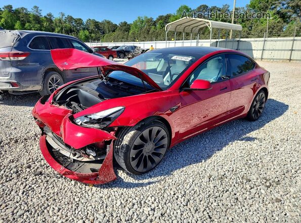5YJ3E1EC0MF044448 2021 TESLA MODEL Gray Vista tres cuartos delantera izquierda