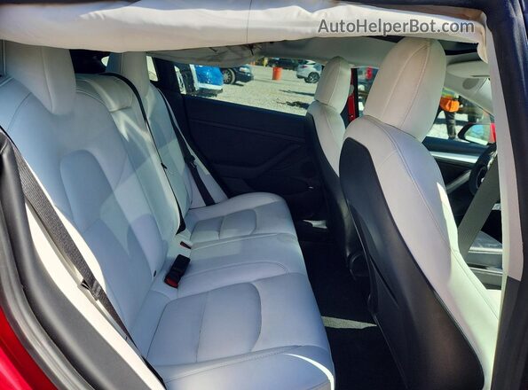 5YJ3E1EC0MF044448 2021 TESLA MODEL Gray Vista de los asientos traseros