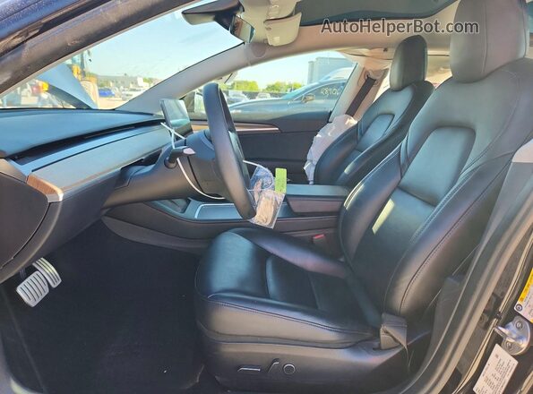 5YJ3E1EC0NF363477 2022 TESLA MODEL Black Vista interior delantera