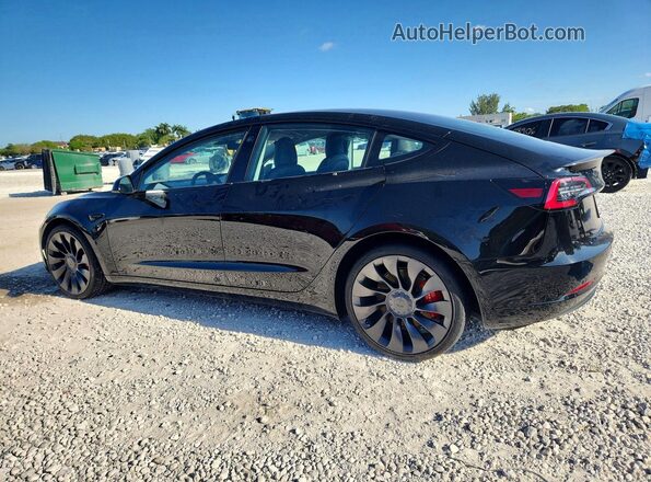 5YJ3E1EC0NF363477 2022 TESLA MODEL Black Trasero izquierdo