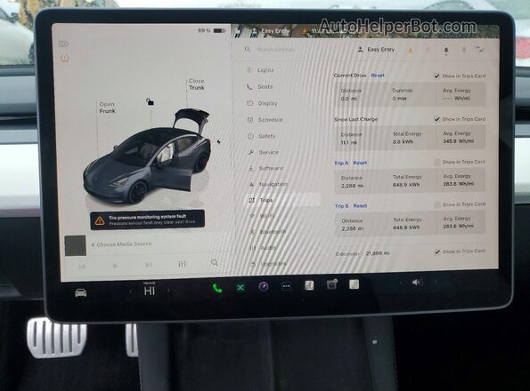 5YJ3E1EC1PF673205 2023 TESLA MODEL Серый Вид щитка приборов