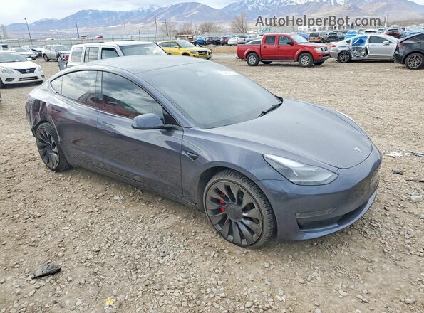 5YJ3E1EC1PF673205 2023 TESLA MODEL Серый Передняя правая четверть
