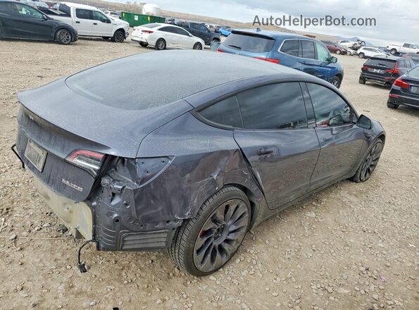 5YJ3E1EC1PF673205 2023 TESLA MODEL Серый Задняя правая четверть