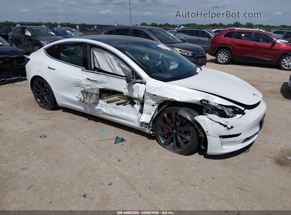 5YJ3E1EC3LF603196 2020 TESLA MODEL 3 Белый Передняя правая четверть