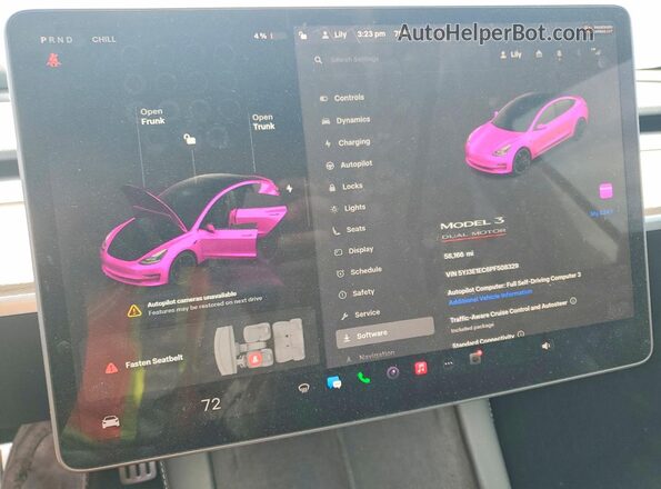 5YJ3E1EC6PF508329 2023 TESLA MODEL Угольный Вид щитка приборов