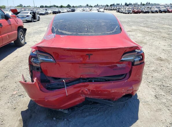 5YJ3E1EC7NF132348 2022 TESLA MODEL Красный Вид сзади