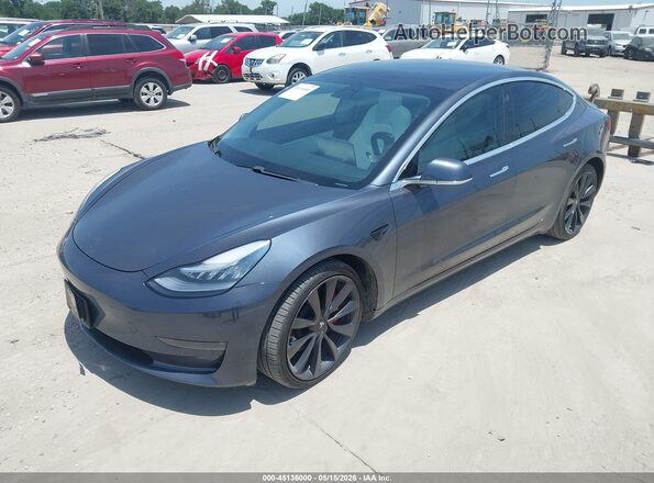 5YJ3E1EC8LF791925 2020 TESLA MODEL 3 Серый Передняя левая четверть