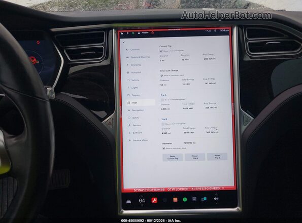 5YJSA1E13GF159488 2016 TESLA MODEL S White Vista de los asientos traseros