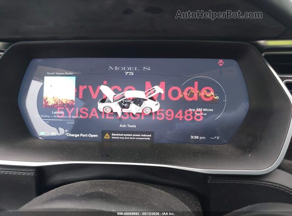 5YJSA1E13GF159488 2016 TESLA MODEL S White 