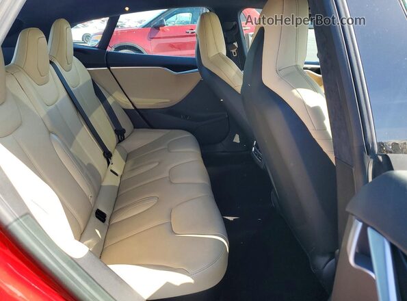 5YJSA1E22GF124997 2016 TESLA MODEL Red Rear seats view