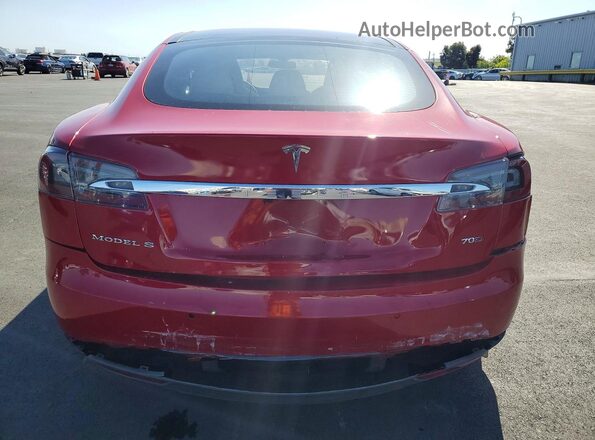 5YJSA1E22GF124997 2016 TESLA MODEL Red Rear view