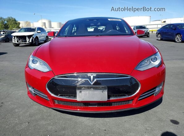 5YJSA1E22GF124997 2016 TESLA MODEL Red Front view