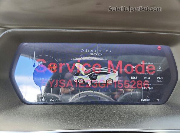 5YJSA1E23GF155286 2016 TESLA MODEL Белый Вид щитка приборов