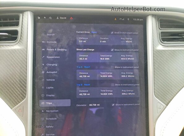 5YJSA1E24JF263228 2018 TESLA MODEL Серый Вид щитка приборов