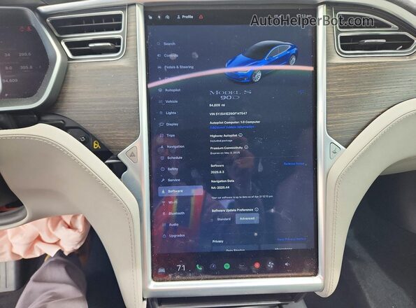 5YJSA1E29GF147547 2016 TESLA MODEL Синий Вид щитка приборов