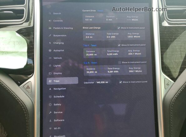 5YJSA1E29HF209031 2017 TESLA MODEL Gray Widok zestawu wskaźników