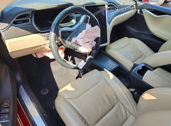 5YJSA1E2XHF198587 2017 TESLA MODEL Красный Вид панели приборов