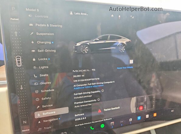 5YJSA1E50PF507279 2023 TESLA MODEL Угольный Вид щитка приборов