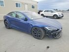 2022 Tesla Model S Blue vin: 5YJSA1E51NF482549
