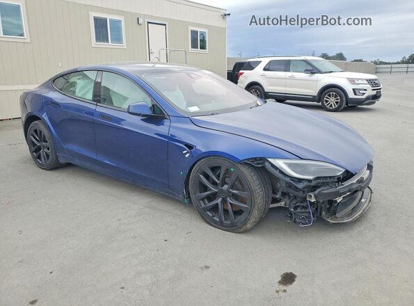 5YJSA1E51NF482549 2022 TESLA MODEL Blue Delantero derecho