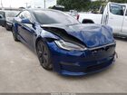 2021 Tesla Model S Long Range Dual Motor All-wheel Drive Blue vin: 5YJSA1E52MF442429