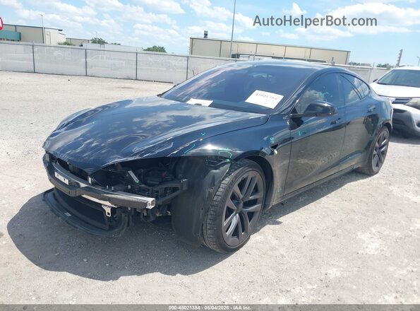 5YJSA1E55MF435362 2021 TESLA MODEL S Черный Передняя левая четверть