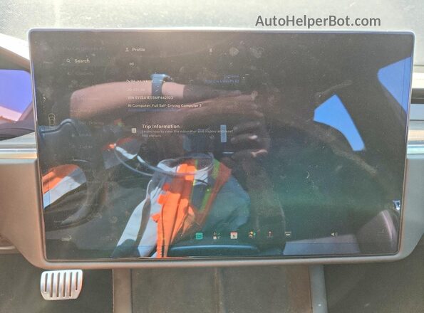 5YJSA1E55MF442103 2021 TESLA MODEL Gray Սարքավորումների վահանակի տեսք