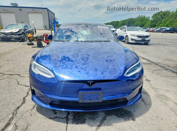5YJSA1E63MF434221 2021 TESLA MODEL Blue Widok z przodu