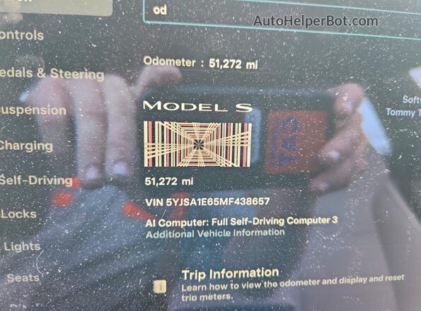 5YJSA1E65MF438657 2021 TESLA MODEL Red Vista del cuadro de instrumentos