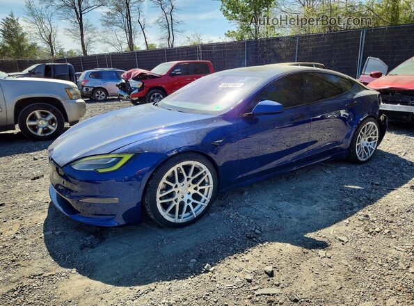 5YJSA1E66NF459809 2022 TESLA MODEL Синий Передняя левая четверть
