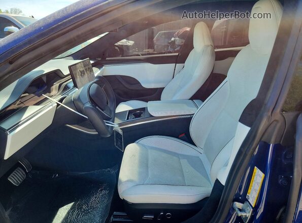 5YJSA1E66NF459809 2022 TESLA MODEL Синий Вид салона спереди