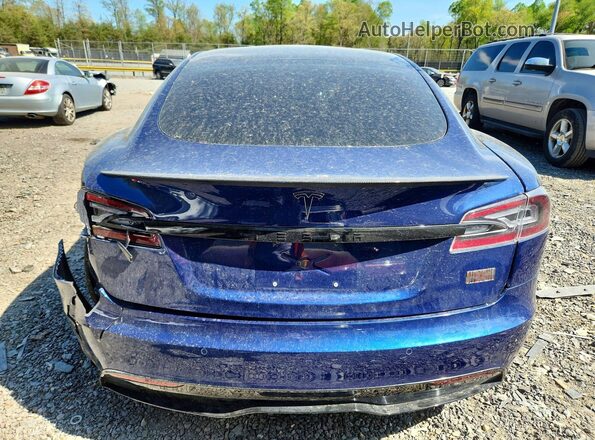5YJSA1E66NF459809 2022 TESLA MODEL Синий Вид сзади