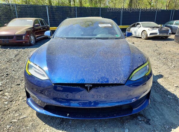 5YJSA1E66NF459809 2022 TESLA MODEL Синий Вид спереди