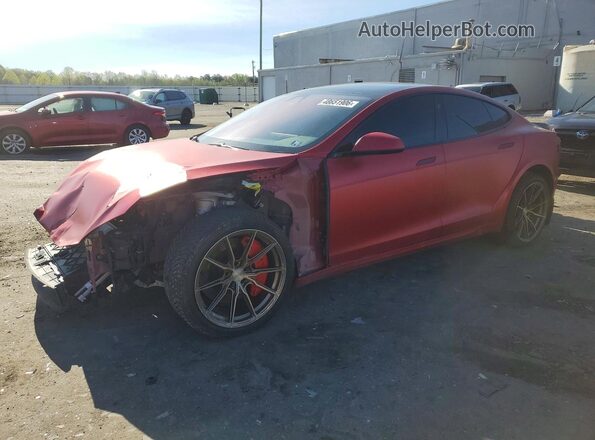 5YJSA1E6XMF441750 2021 TESLA MODEL Красный Передняя левая четверть