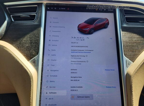 5YJXCBE22GF012352 2016 TESLA MODEL Red Widok zestawu wskaźników