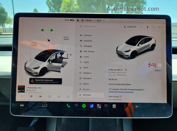 5YJYGAEE7MF273940 2021 TESLA MODEL Белый Вид щитка приборов