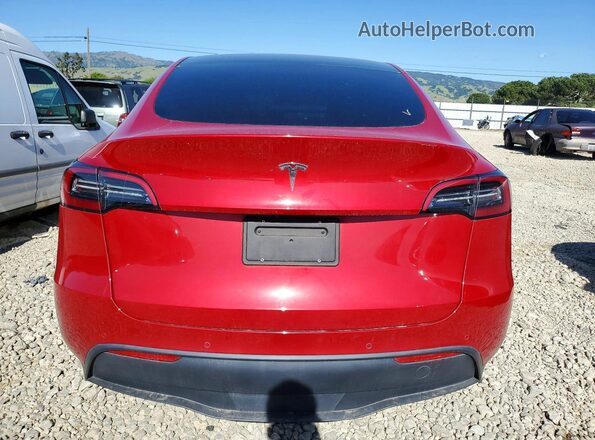5YJYGDED4MF163078 2021 TESLA MODEL Red Rear view