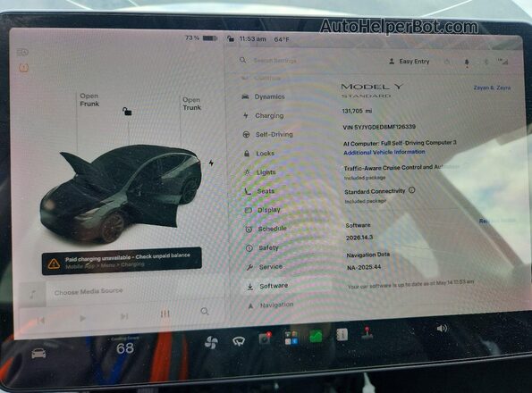 5YJYGDED8MF126339 2021 TESLA MODEL Black Vista del cuadro de instrumentos