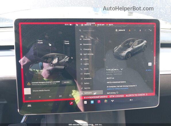 5YJYGDEE0MF285512 2021 TESLA MODEL Y Серый 