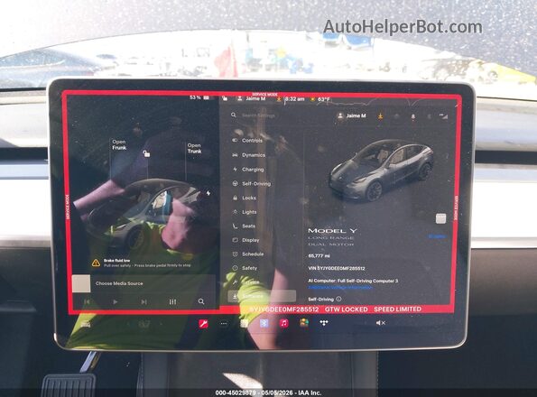 5YJYGDEE0MF285512 2021 TESLA MODEL Y Серый 