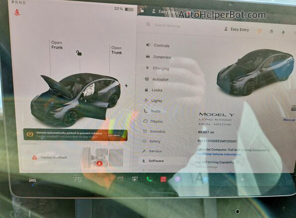 5YJYGDEE2MF231001 2021 TESLA MODEL Gray Սարքավորումների վահանակի տեսք