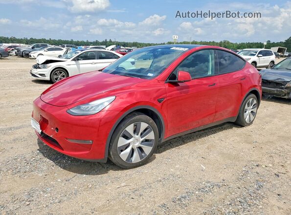 5YJYGDEE3MF188580 2021 TESLA MODEL Red Առջևի ձախ երեք քառորդ տեսարան