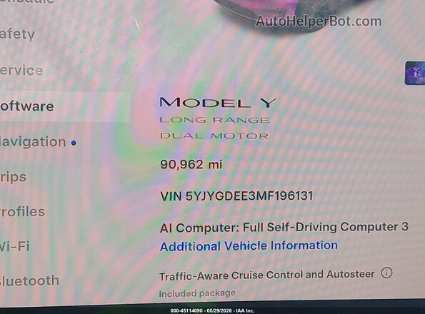 5YJYGDEE3MF196131 2021 TESLA MODEL Y Red 