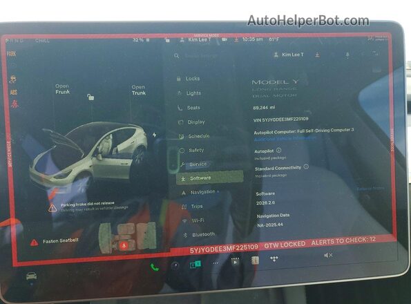 5YJYGDEE3MF225109 2021 TESLA MODEL Белый Вид щитка приборов
